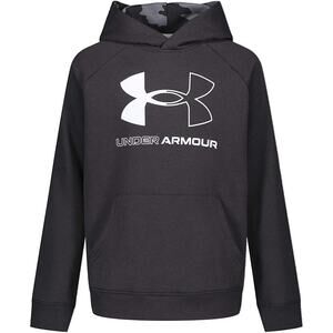 Under Armour Boys LARGE Armour Fleece Big Logo Hoodie, Black / White